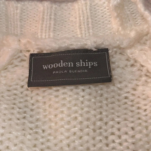 wooden ships Women’s Camo Star Raglan Snow White Sweater - Picture 11 of 16